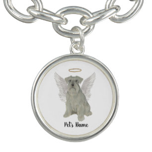 Personalized Grey Silver Schnauzer Bracelet