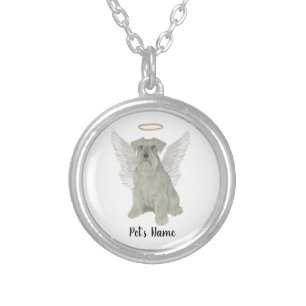 Personalized Grey Silver Schnauzer Plated Necklace