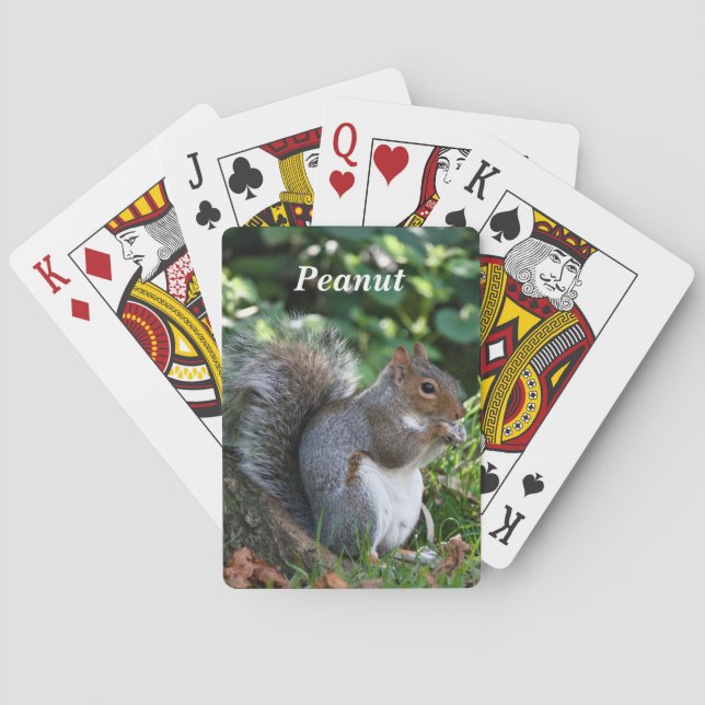 Personalized Grey Squirrel  Poker Cards (Back)