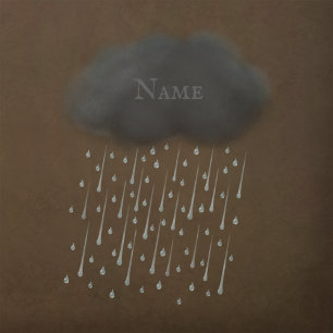 Personalized Grey Stormy Rain Cloud Whimsical Wall Decal