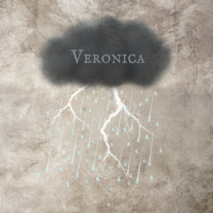 Personalized Grey Stormy Thunder Cloud Whimsical Floor Decals