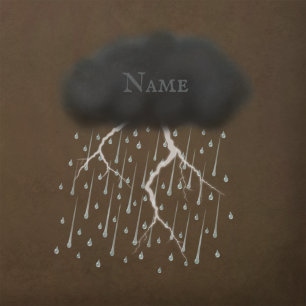 Personalized Grey Stormy Thunder Cloud Whimsical Wall Decal