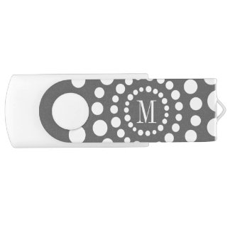 Personalized Grey USB Flash Drive Monogram