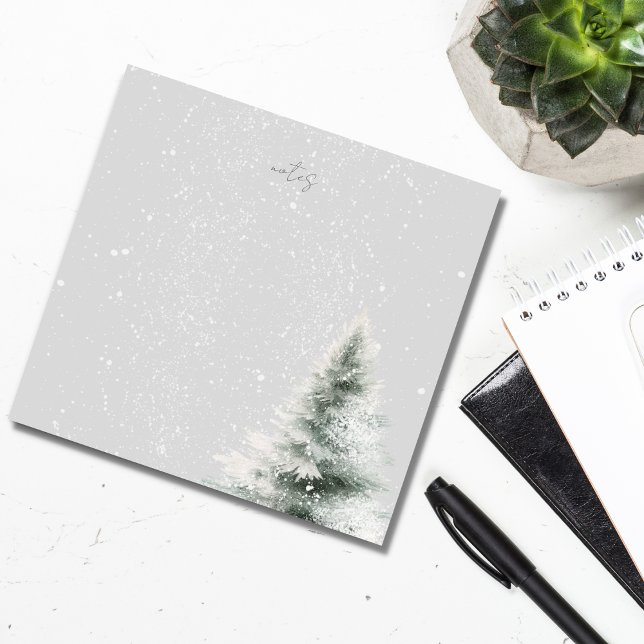 Personalized grey winter themed post-it notes (Creator Uploaded)