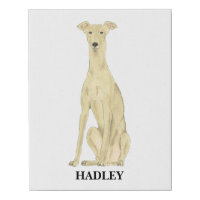 Personalized Greyhound Dog Beverage Coaster