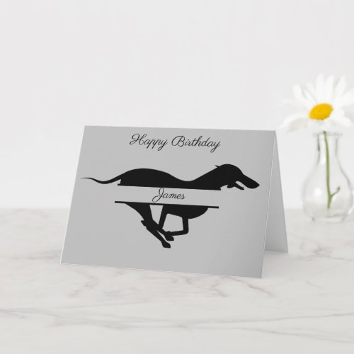 Personalized Greyhound dog Birthday greeting card