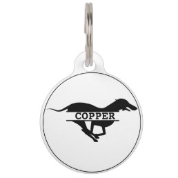 Personalized Greyhound Round Pet Tag