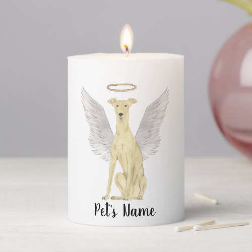 Personalized Greyhound Sympathy Memorial Pillar Candle