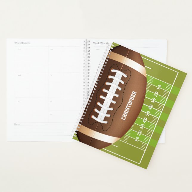 Personalized Grid Iron Football on Field Planner (Display)