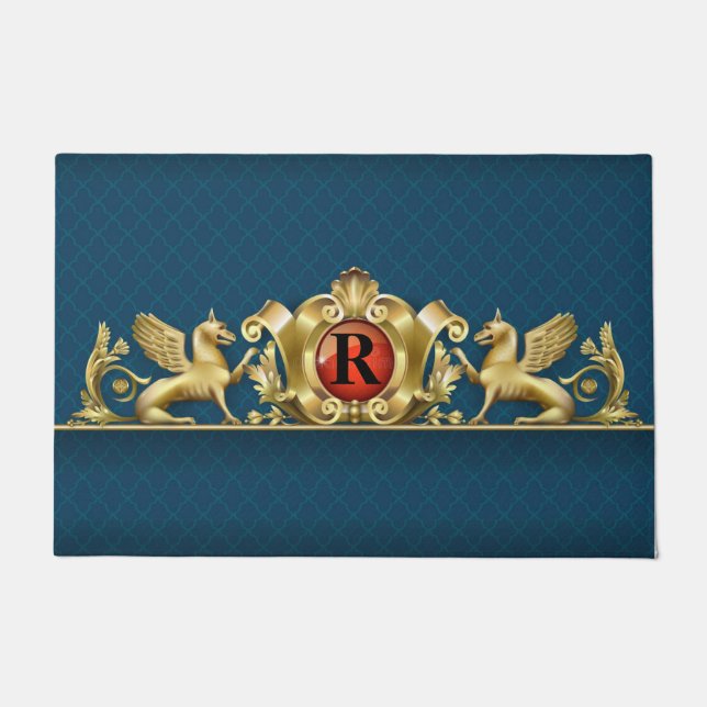 Personalized Griffin Crest  Doormat (Front)