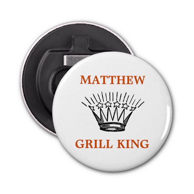 Personalized Grill King Funny Bottle Opener (Front)