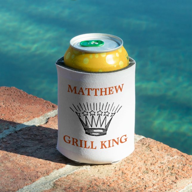 Personalized Grill King Funny Can Cooler (In Situ Pool)