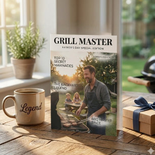 Personalized Grill Master Father’s Day Custom.  Holiday Card