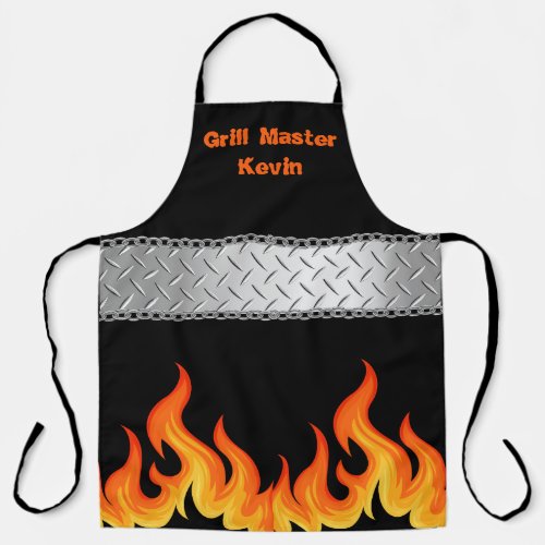 Personalized Grill Master Flame Black Apron