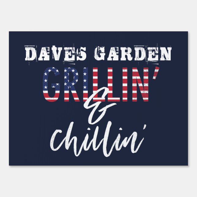 Personalized grilling & chillin sign (Front)