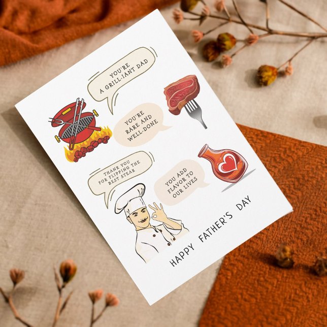 personalized grilling fathers day card (Celebrate Dad's Grill Skills!)
