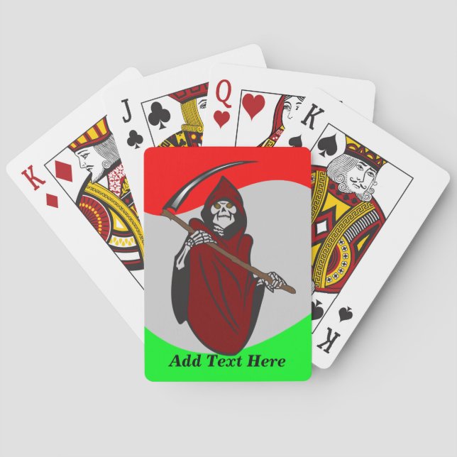 Personalized Grim Reaper Skeleton Playing Cards (Back)
