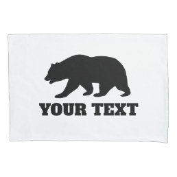 Personalized grizzly bear silhouette pillow case 