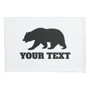 Personalized grizzly bear silhouette pillow case