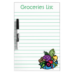 Personalized Groceries List Dry Erase Board