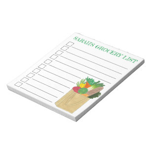 Personalized Grocery Food Shopping List Groceries Notepad