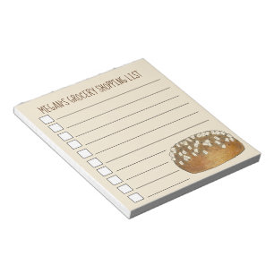 Personalized Grocery List Baker Dinner Rolls Notepad