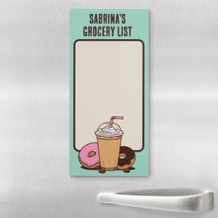 Personalized Grocery List Custom Name Donuts Magnetic Notepad