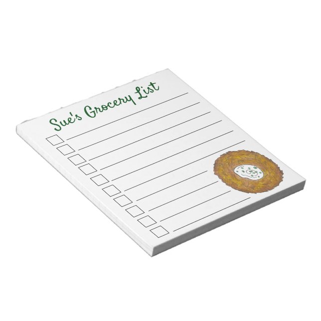 Personalized Grocery List Latke Potato Pancake Notepad (Angled)