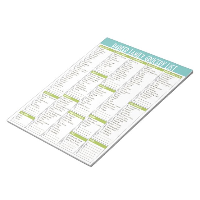 Personalized Grocery List Notepad (Angled)