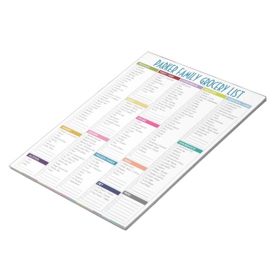 Personalized Grocery List Notepad Zazzle