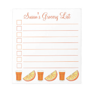 Personalized Grocery List Orange Juice Fruit Slice Notepad