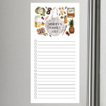 Personalized Grocery Shopping List Magnetic Notepad<br><div class="desc">Market list grocery shopping list design featuring watercolor food items personalized with your name.</div>