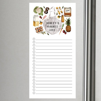 Personalized Grocery Shopping List Magnetic Notepad by invitationstop at Zazzle