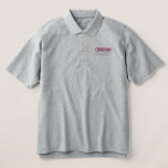 Personalized Groom Bachelor Party Custom Embroidered Polo Shirt<br><div class="desc">Add a name and the role to play at the wedding by clicking the "Personalized" button. This chic and stylish Polo shirt serves as the perfect memento of a memorable getaway with your favorite buddies. The left chest and nape showcases a captivating sports-inspired "Groom" typography that perfectly captures the fun...</div>