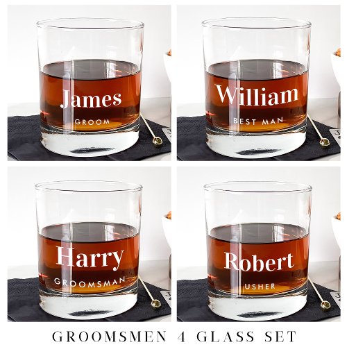 Personalized Groom Best Man Groomsman Wedding Whiskey Glass