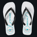 Personalized Groom (blue) Flip Flops<br><div class="desc">Fun,  custom wedding flip flops</div>