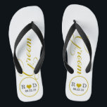 Personalized Groom (gold) Flip Flops<br><div class="desc">Fun,  custom wedding flip flops</div>