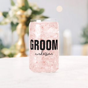 Personalized Groom Name Can Glass