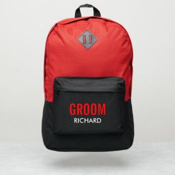 Personalized Groom Name Wedding Port Authority® Backpack by ShabzDesigns at Zazzle