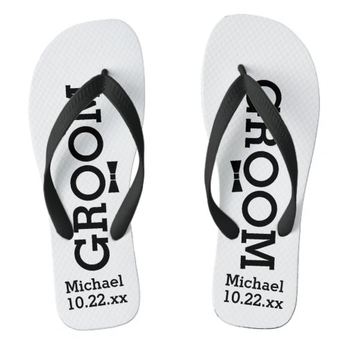 Personalized Groom Wedding _ Custom Colors Flip Flops