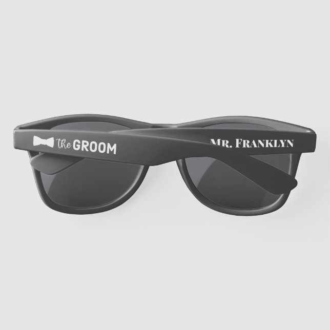 Personalized Groom Wedding Day Sunglasses (Back)