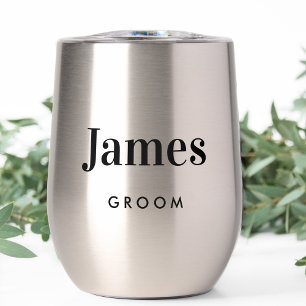 Personalized Groom Wedding Thermal Wine Tumbler