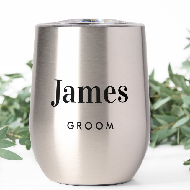 Personalized Groom Wedding Thermal Wine Tumbler (Creator Uploaded)