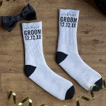 Personalized Groom White Wedding Socks<br><div class="desc">Which Groom would not love a pair of personalized white wedding socks? I don't know one that wouldn't. Just add his name and your wedding date and perhaps change the color to match your wedding color scheme.</div>
