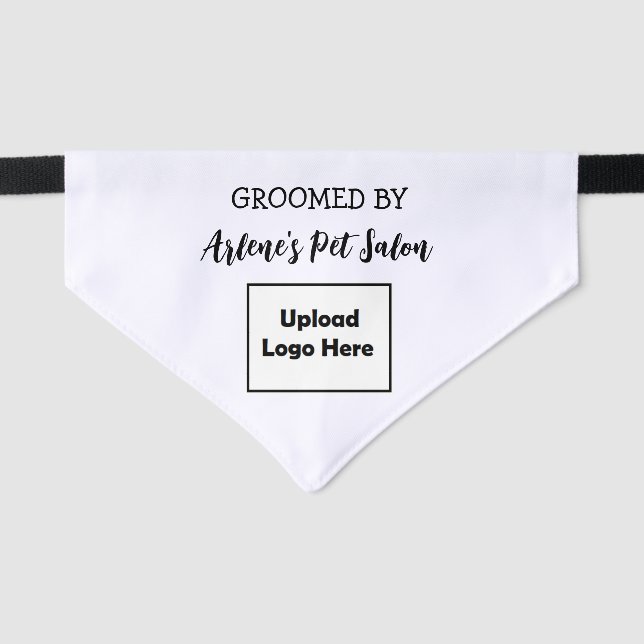 Personalized Groomed by (Add Business) Dog Pet Bandana Collar (Front)