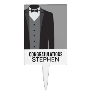 Personalized Groom's Tuxedo Cake Topper