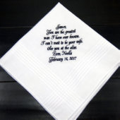 Personalized Groom's Wedding Handkerchief (Front)