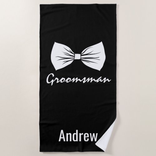 Personalized Groomsman Beach Towel