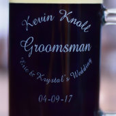 Personalized Groomsman Beer Mug 16 & 25 oz. (Detail)