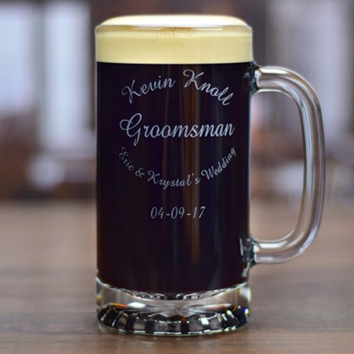 Personalized Groomsman Beer Mug 16  25 oz